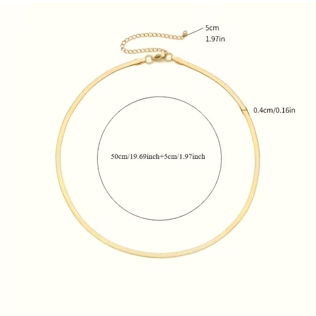 Women's Stainless Steel KC Golden Plated Snake Chain Necklace