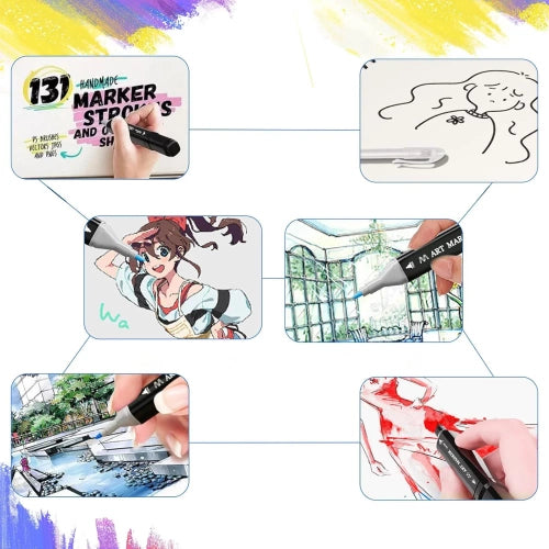 Lot de 60 marqueurs de couleur double pointe