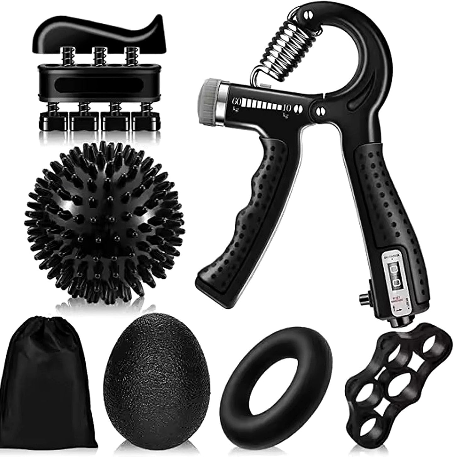Kit 6 pièces Entraîneur de force de préhension réglable de10 à 60Kg