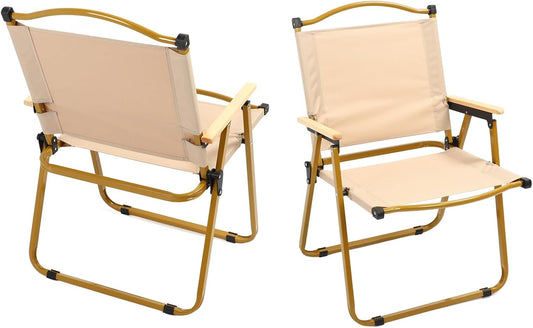 Chaisse pliable en acier et bois grand modele