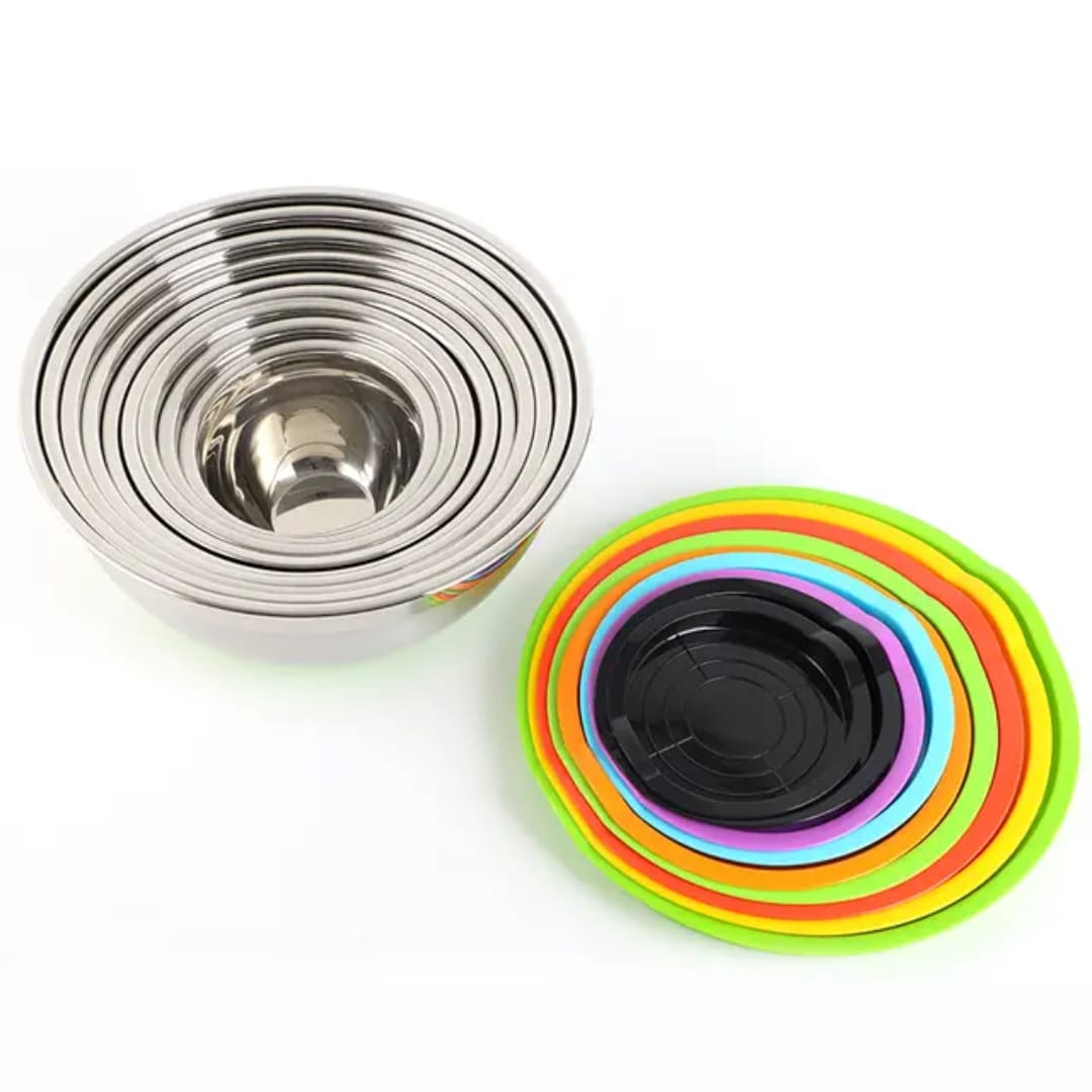 Ensemble de bols en acier inoxydable avec couvercles (5 pièces)