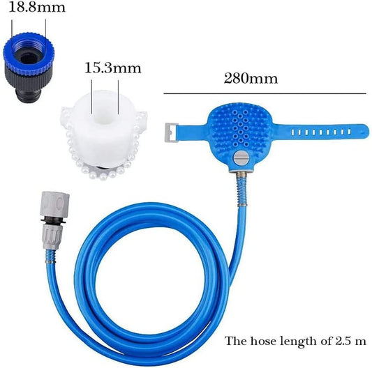 Pomme de douche pour chiens avec brosse