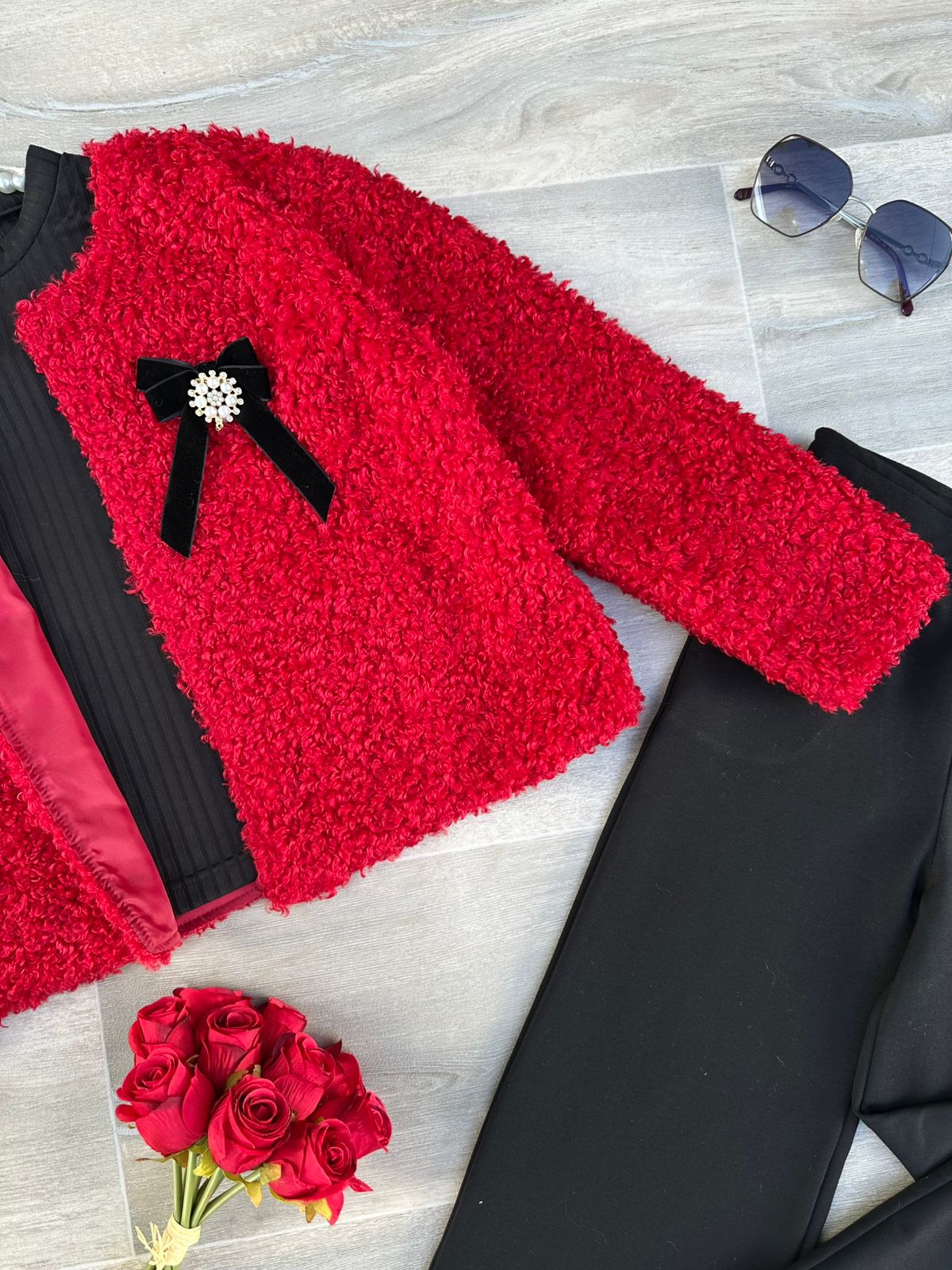 SET FILLE 3 Pièces veste pull pantalon