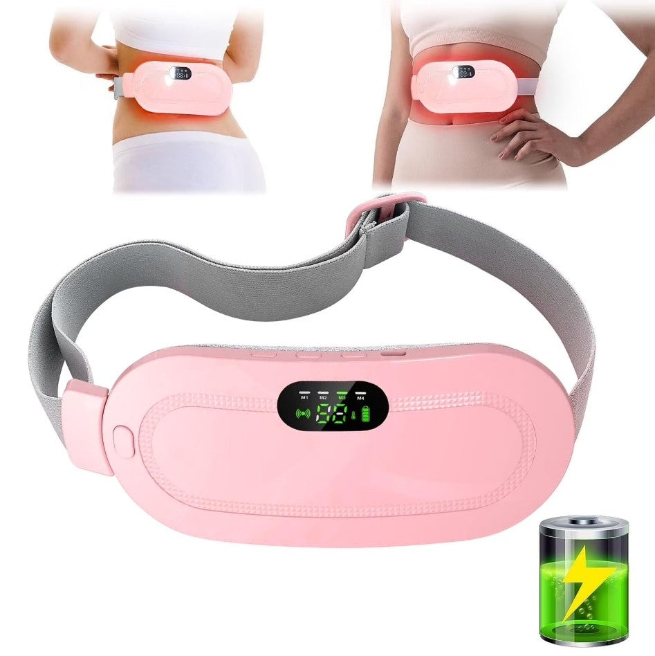 Ceinture de tampon de chaleur et de massage électrique rose