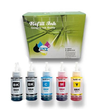 Pack de 5 Bouteilles 100 ML Compatible Epson