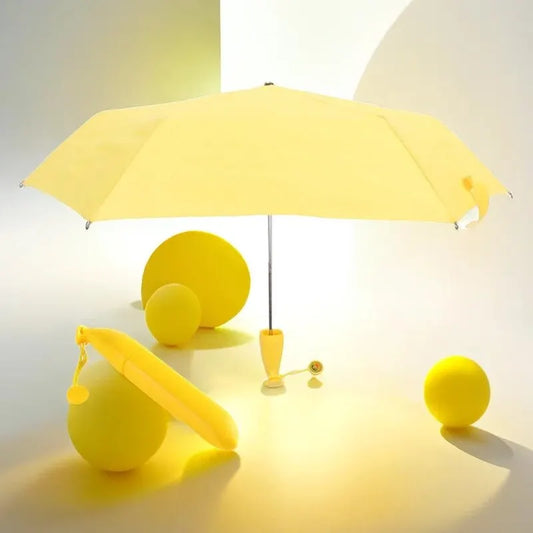 Fashion Mini Banana Umbrella Creative Fruit Parasol Rainy Folding