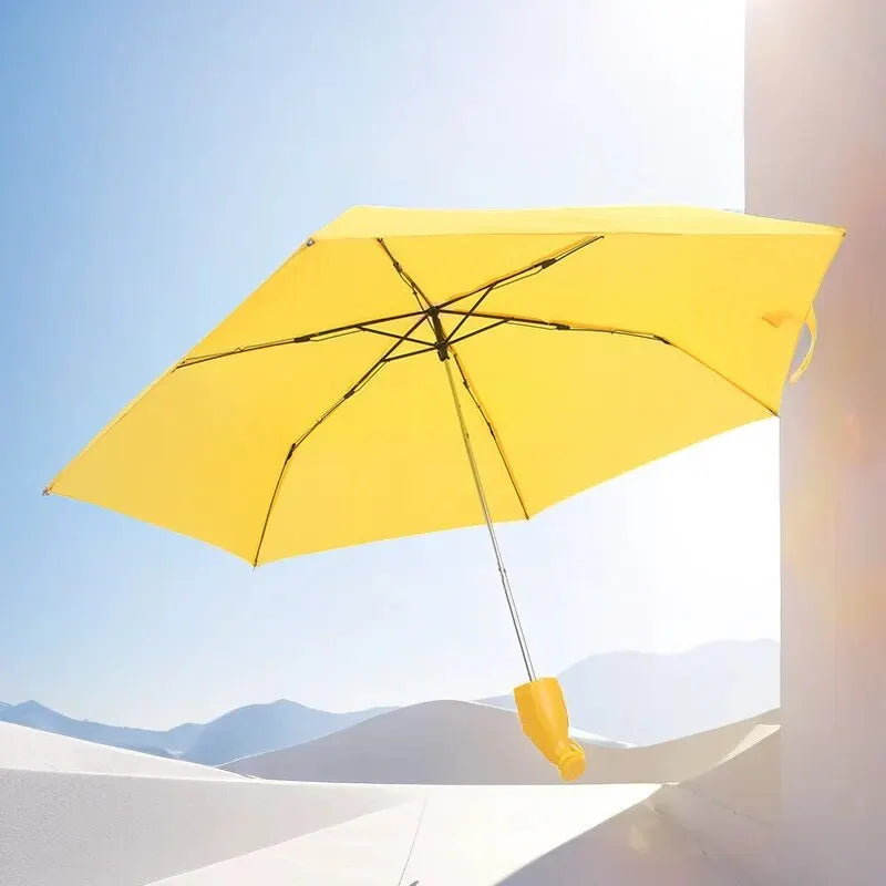 Fashion Mini Banana Umbrella Creative Fruit Parasol Rainy Folding