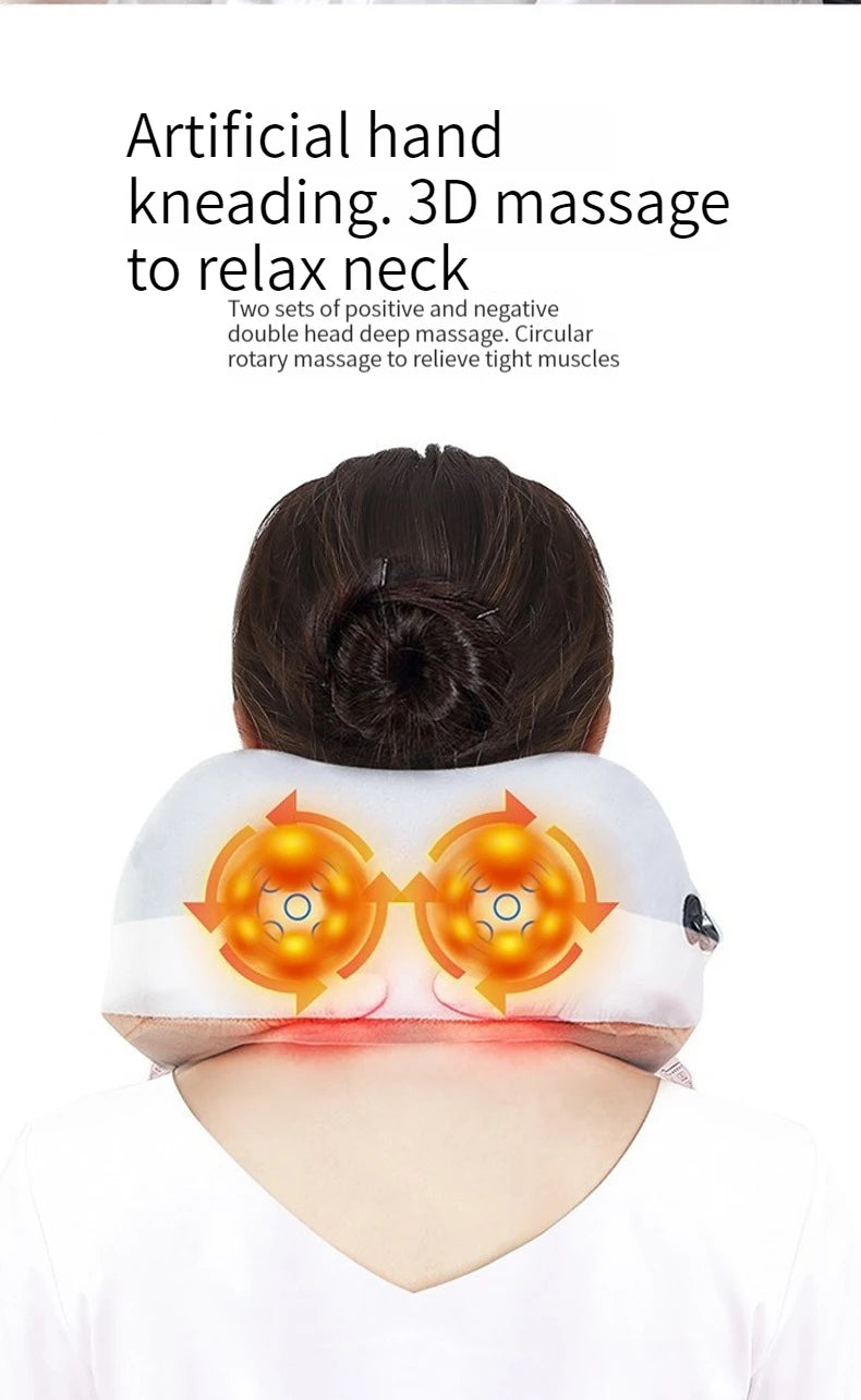 Coussin de Massage Cervical Électrique USB – Forme U