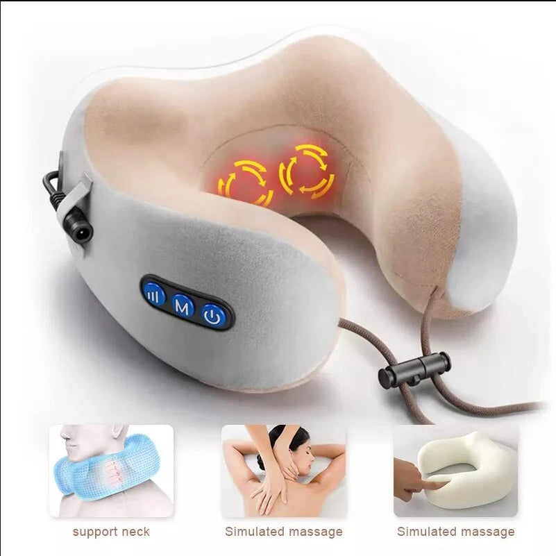 Coussin de Massage Cervical Électrique USB – Forme U