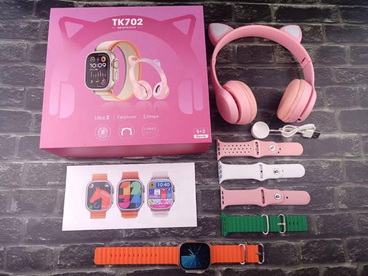 Coffret TK702 ULTRA 2 Montre Connectée + Casque++ 5 Bracelets