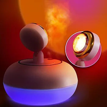 Lampe Coucher de Soleil Rechargeable avec Diffuseur