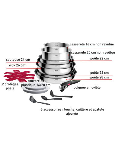 Batterie de Cuisine Ingenio Cook Eat 15 Pièces