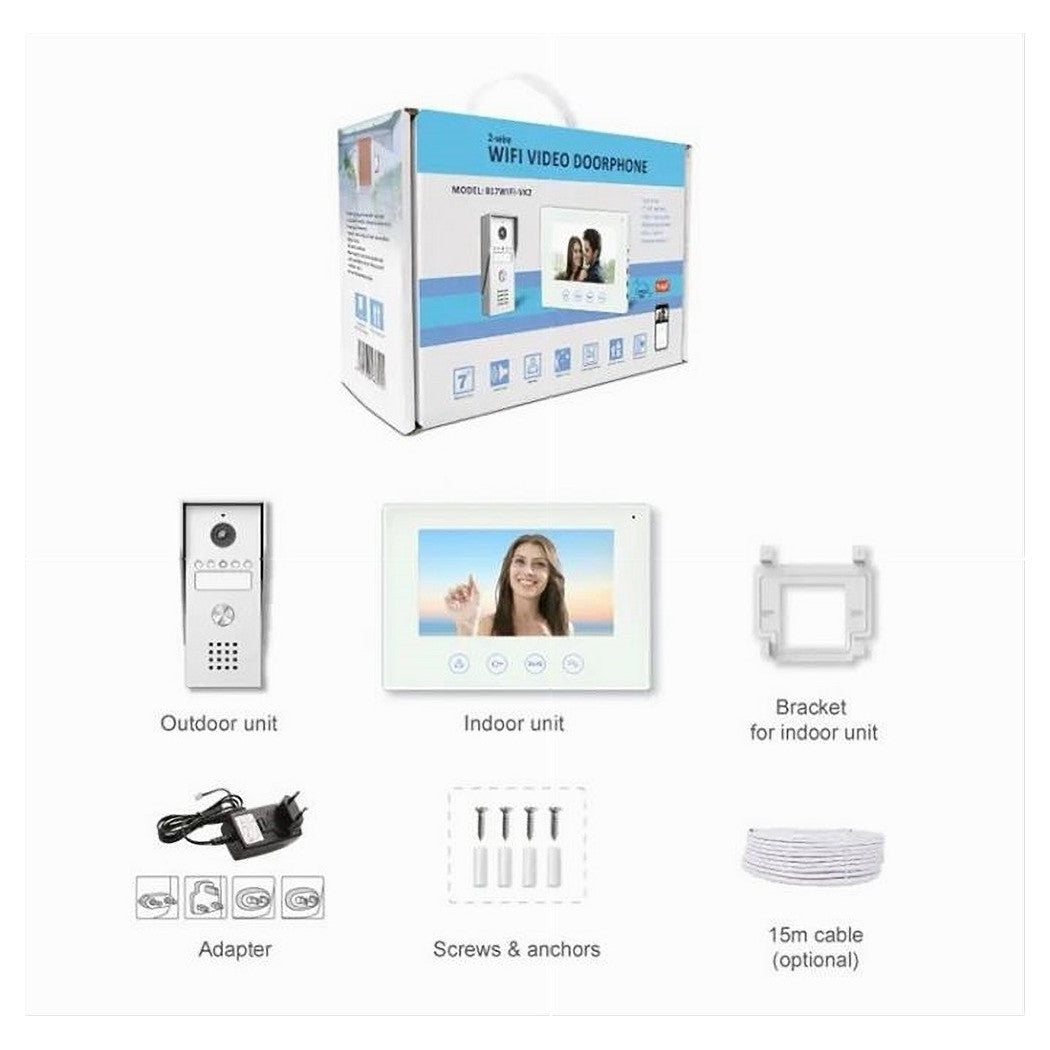 Interphone vidéo couleur 7 pouces