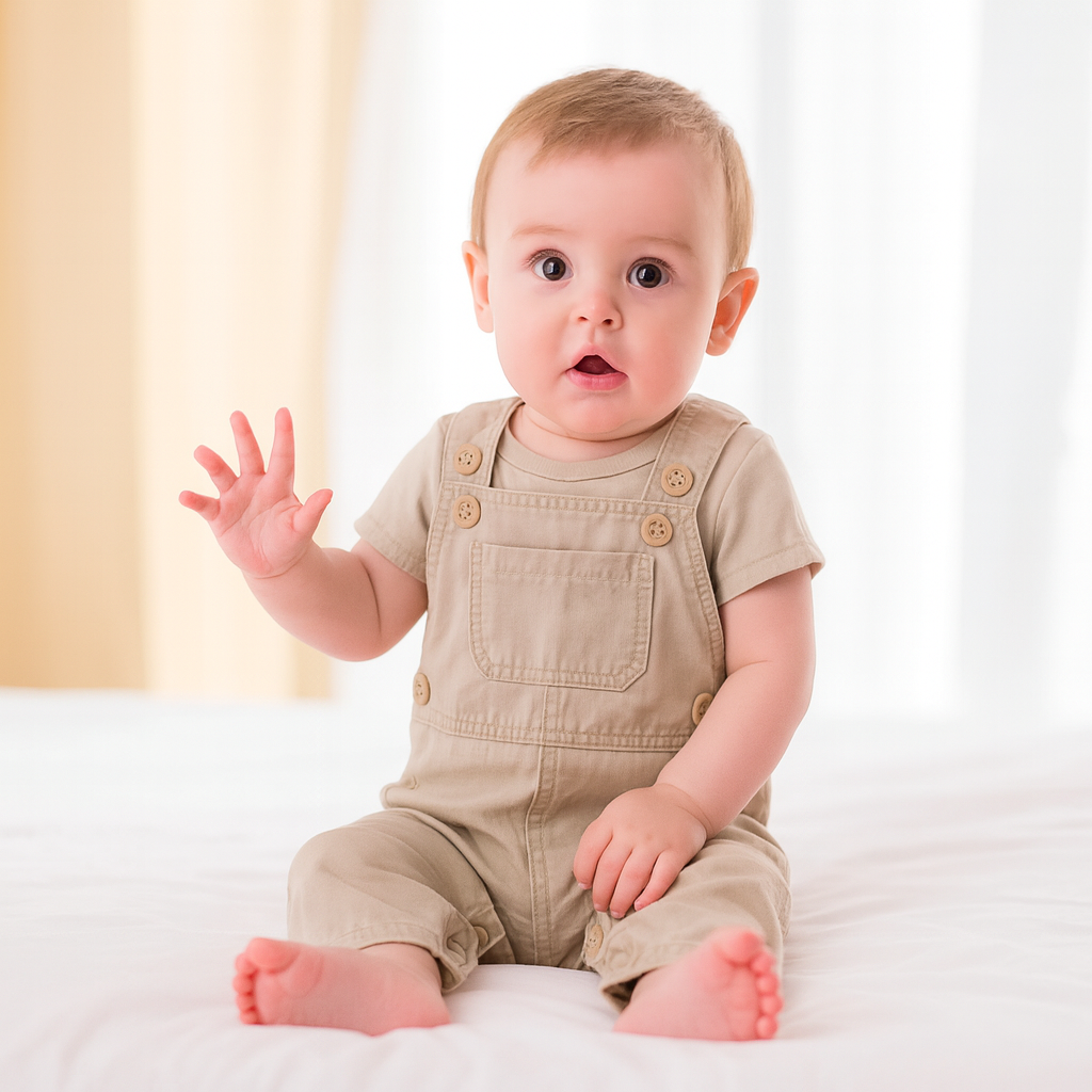 Salopettes en Coton Beige