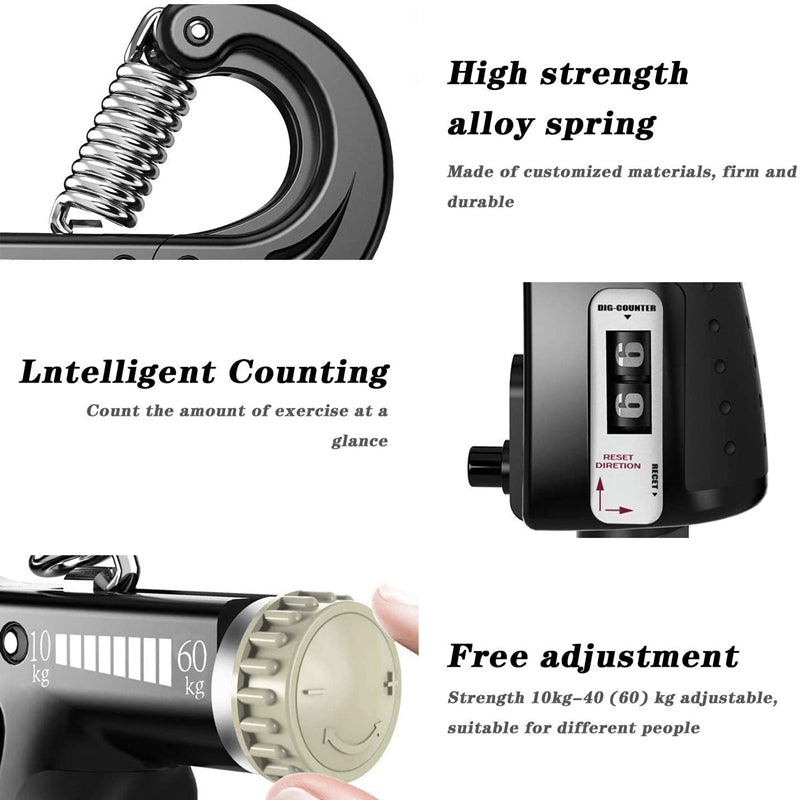 Appareil de musculation de la poignée,résistance réglable(5-60kg)-Noir
