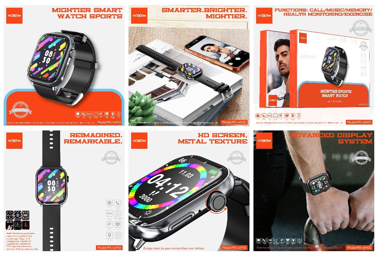 Smartwatch de sport MOXOM MX-WH12