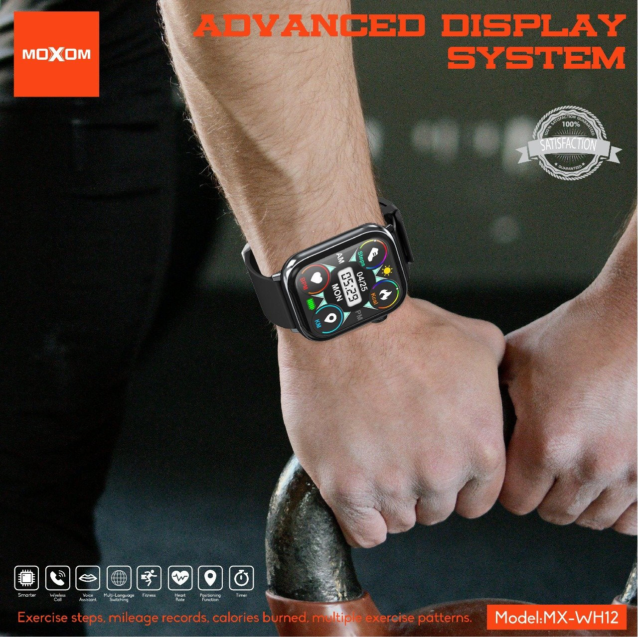 Smartwatch de sport MOXOM MX-WH12