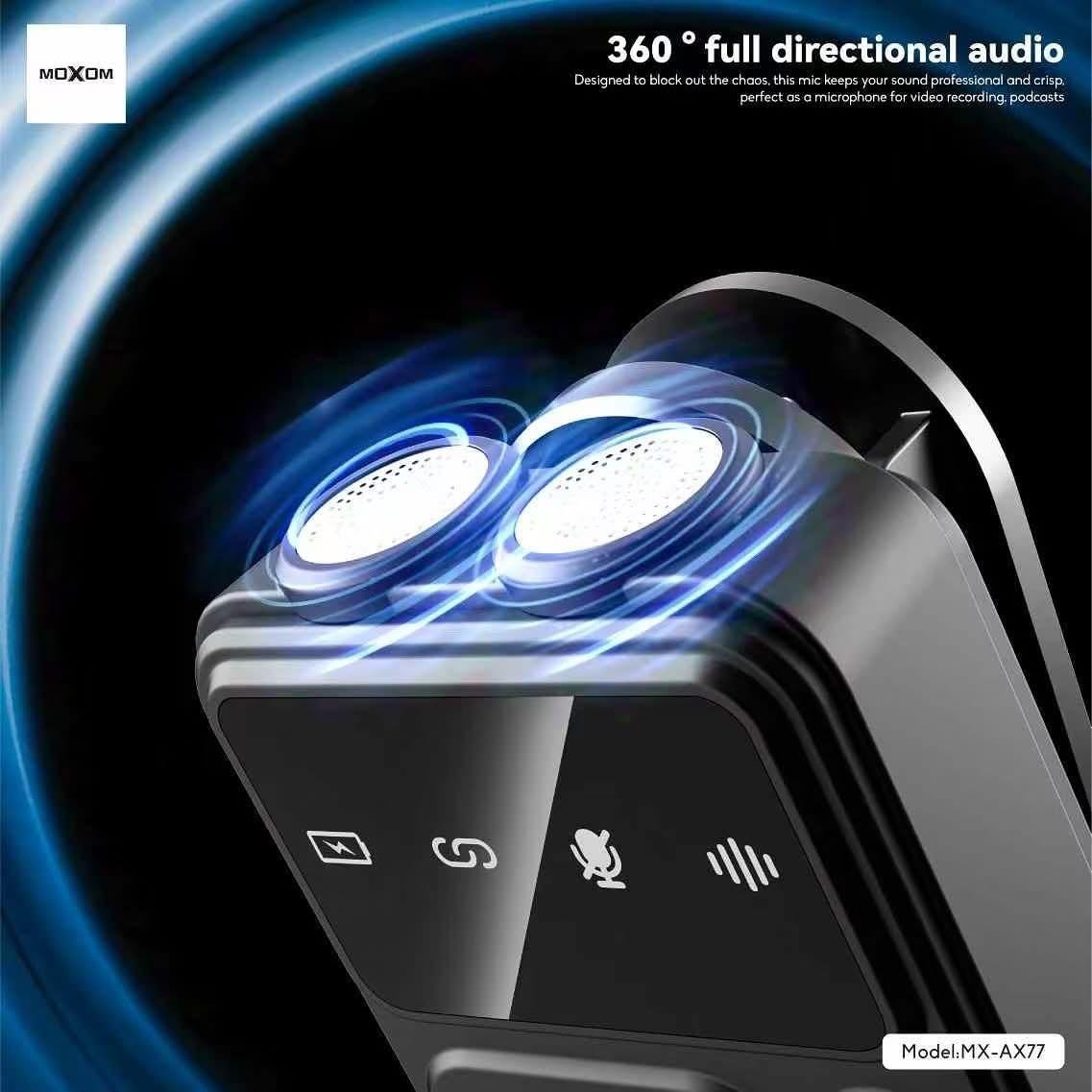 Système Double Micro Sans Fil MOXOM MX-AX77