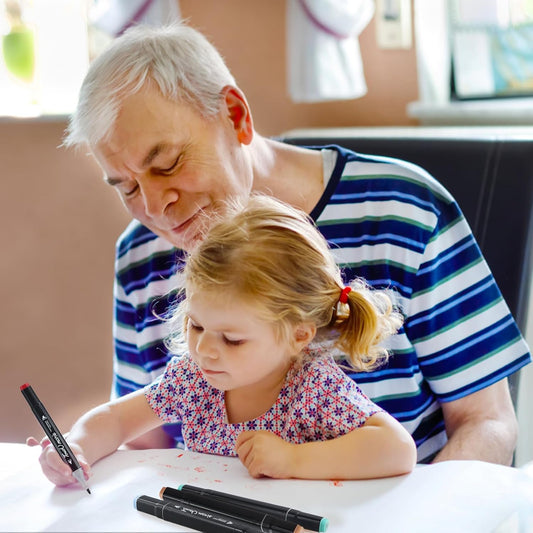 60 Couleurs Feutre A Alcool, Marqueurs Double Pointe