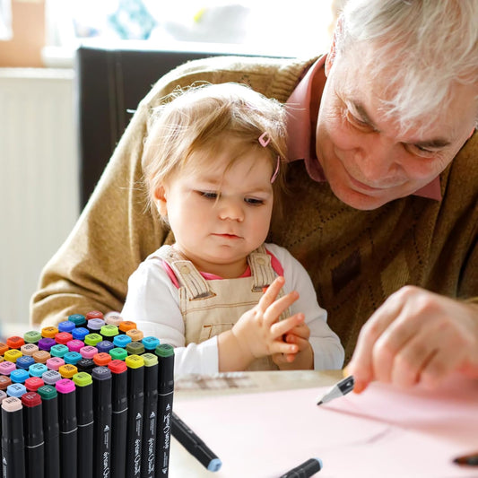 60 Couleurs Feutre A Alcool, Marqueurs Double Pointe