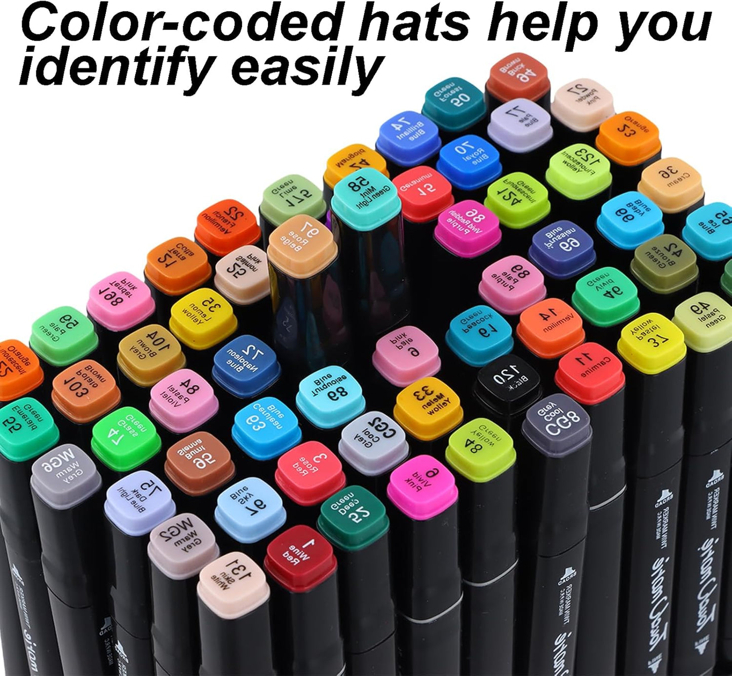 60 Couleurs Feutre A Alcool, Marqueurs Double Pointe