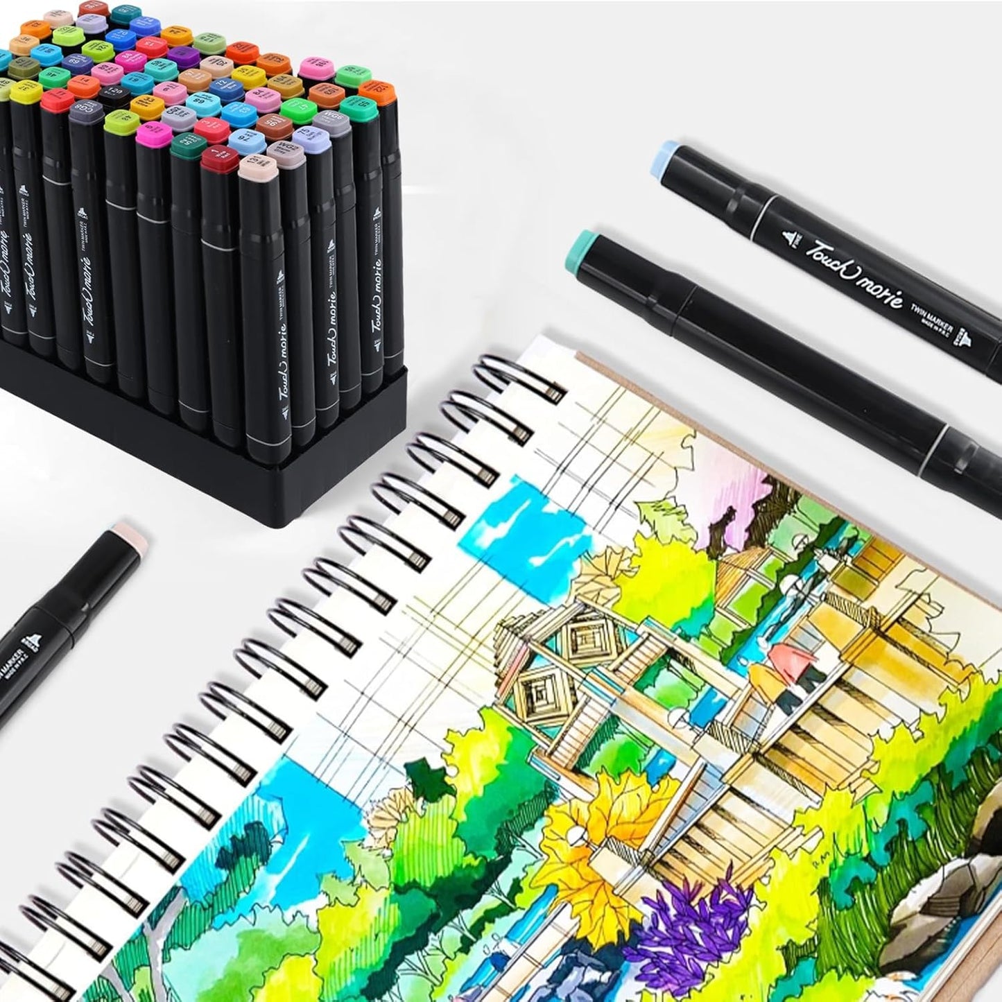 60 Couleurs Feutre A Alcool, Marqueurs Double Pointe