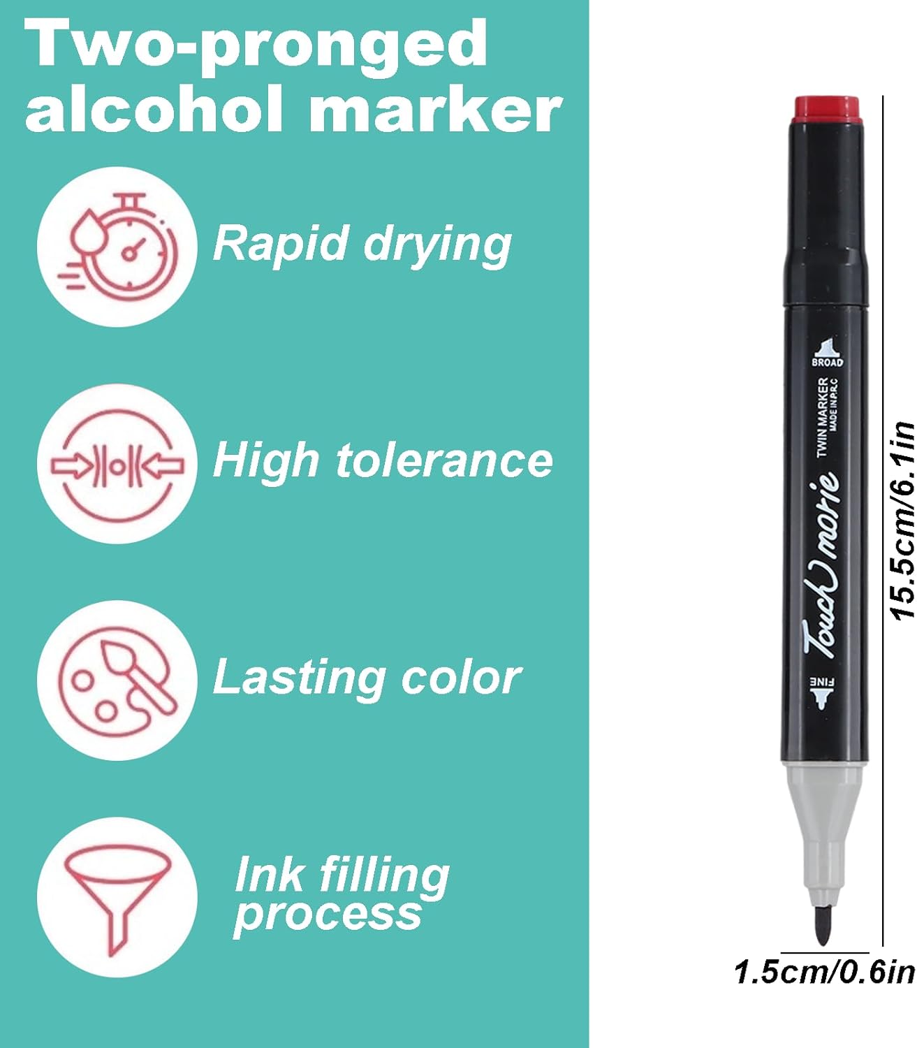 60 Couleurs Feutre A Alcool, Marqueurs Double Pointe