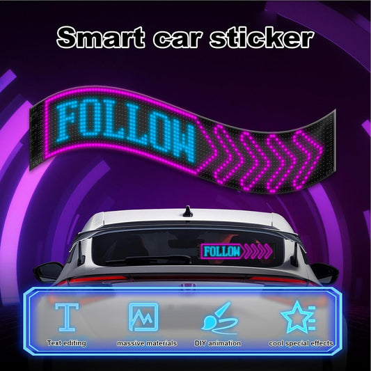 LED pour fenêtre de Voiture, LED Dynamique colorée 9*37cm