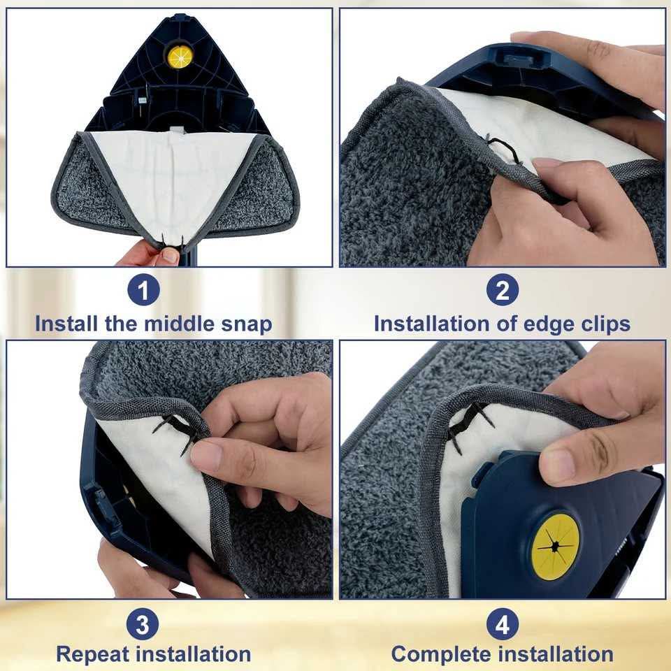 Serpillère triangulaire rotative à 360°