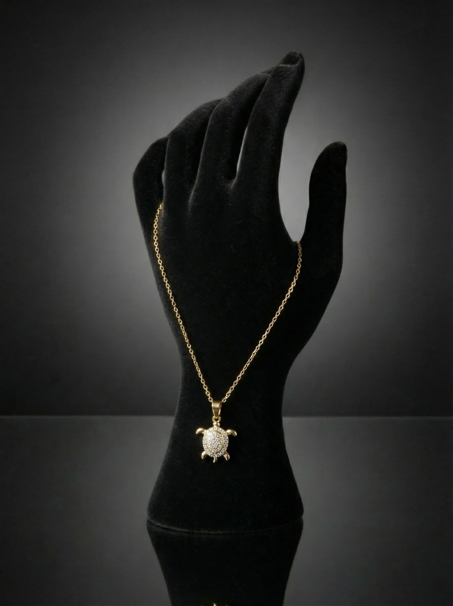 Colliers pendentif tortue en cristal pour femmes- Blanc Gold