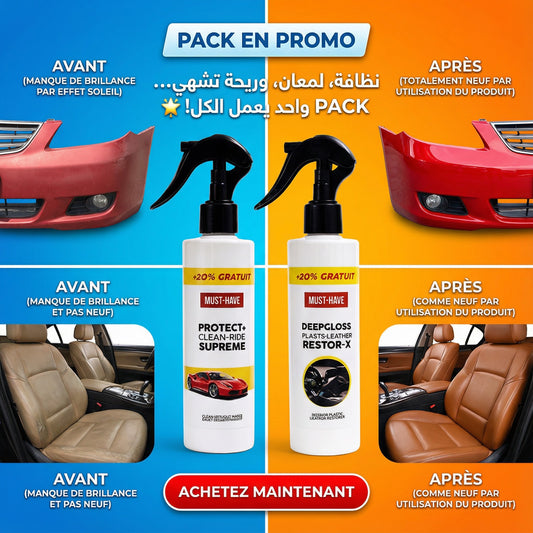 Pack Nettoyant + rénovateur cuir et plastique