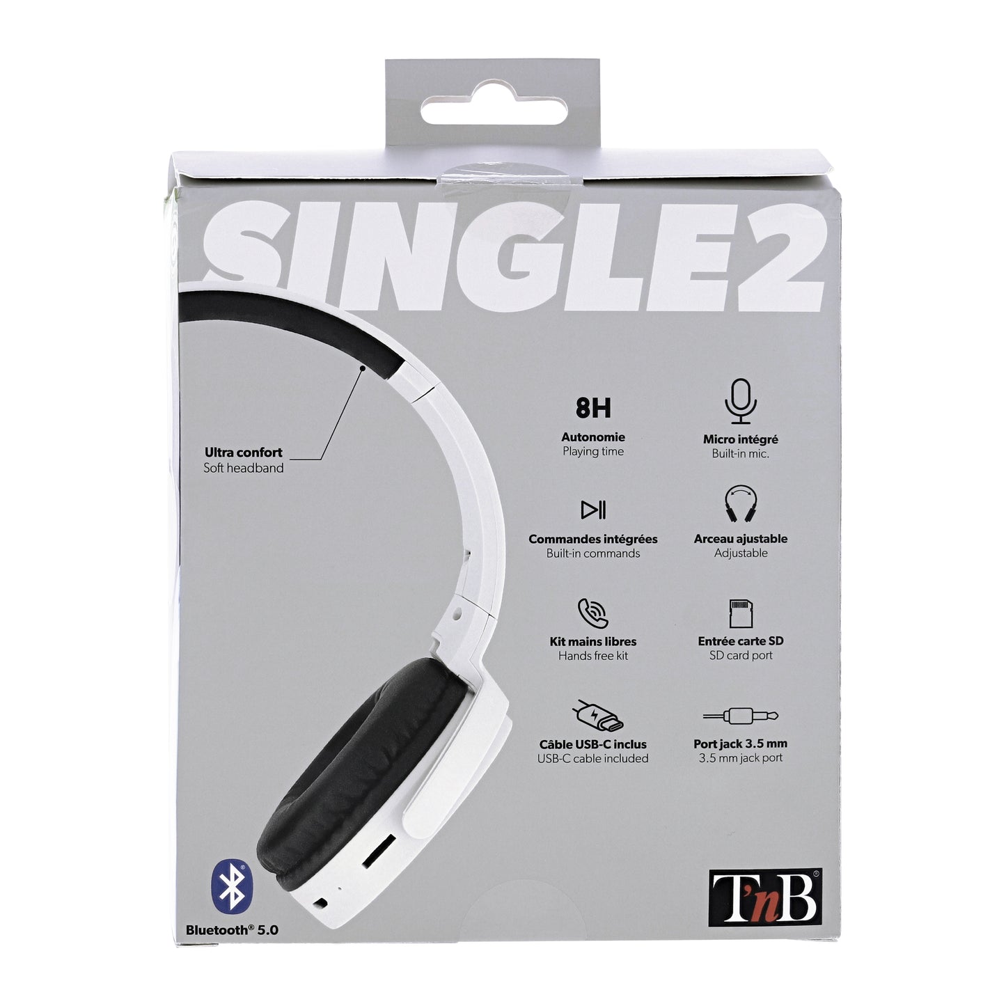 Casque Bluetooth SINGLE 2 Gris T'nB