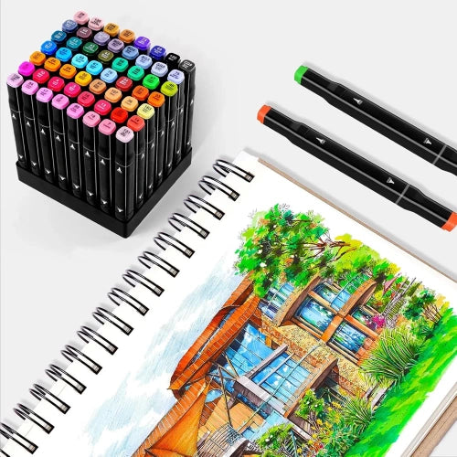 Lot de 60 marqueurs de couleur double pointe