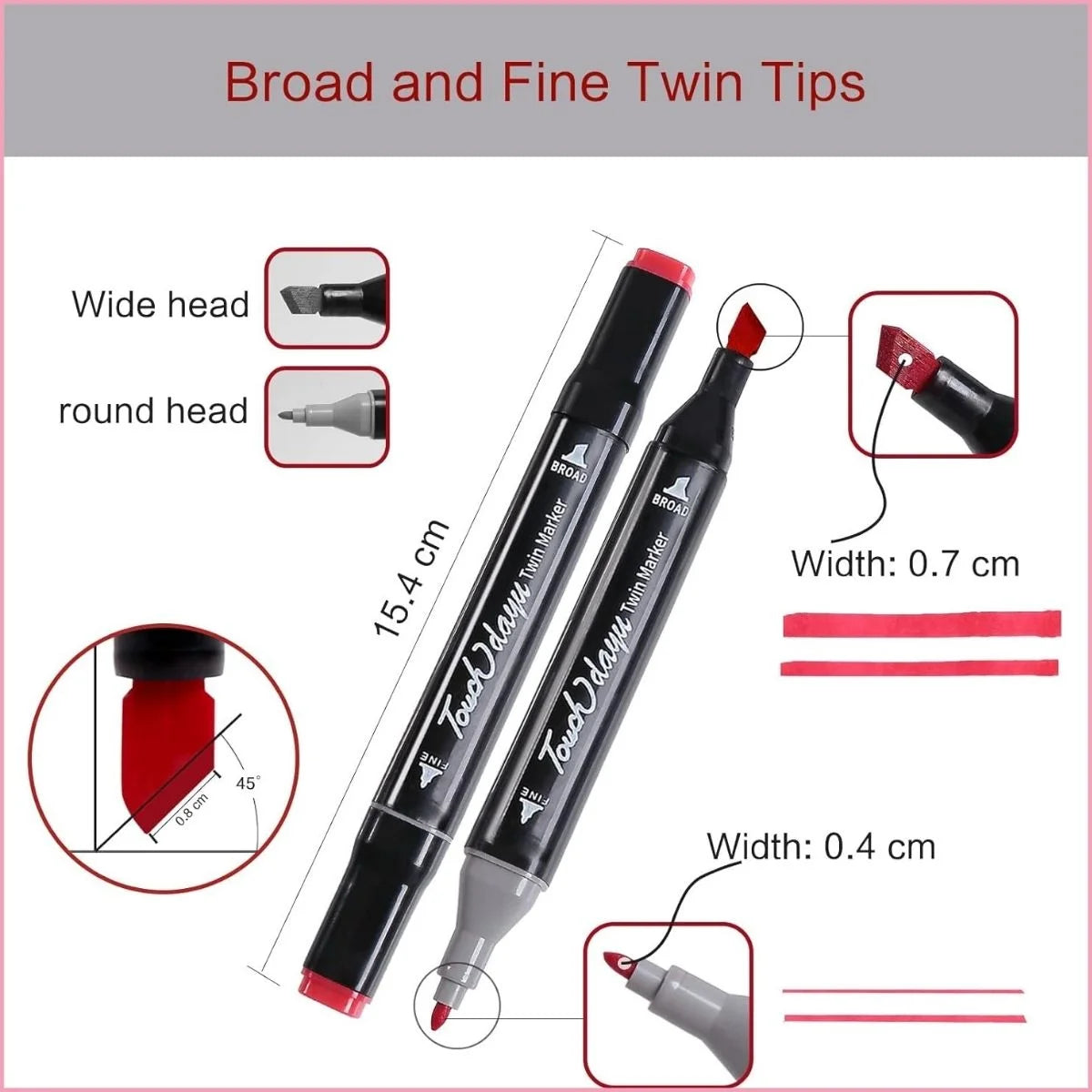 Lot de 60 marqueurs de couleur double pointe