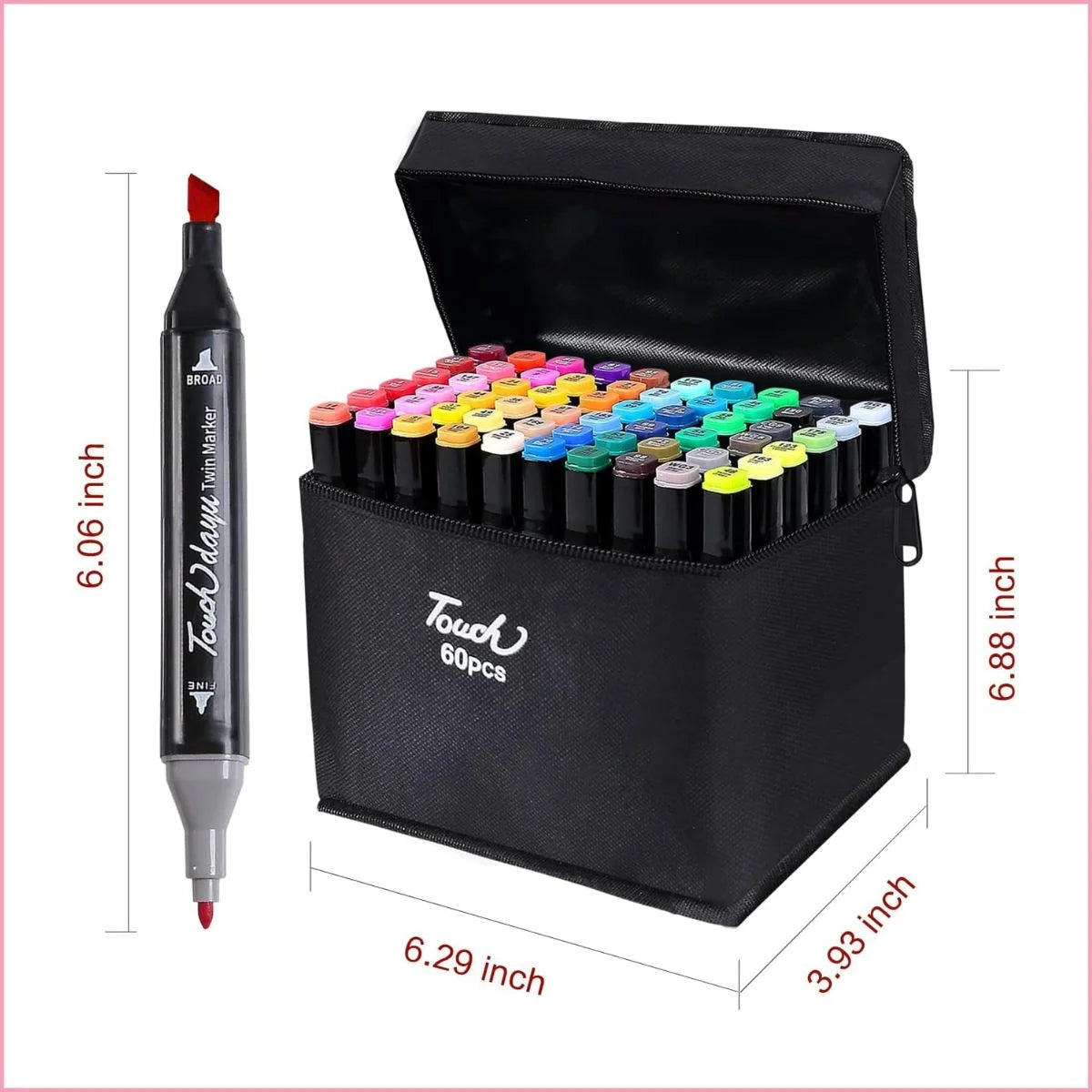 Lot de 60 marqueurs de couleur double pointe