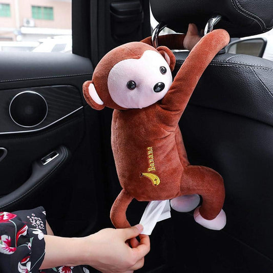 Belle Animal en Peluche Singe Boîte À Mouchoirs De Voiture
