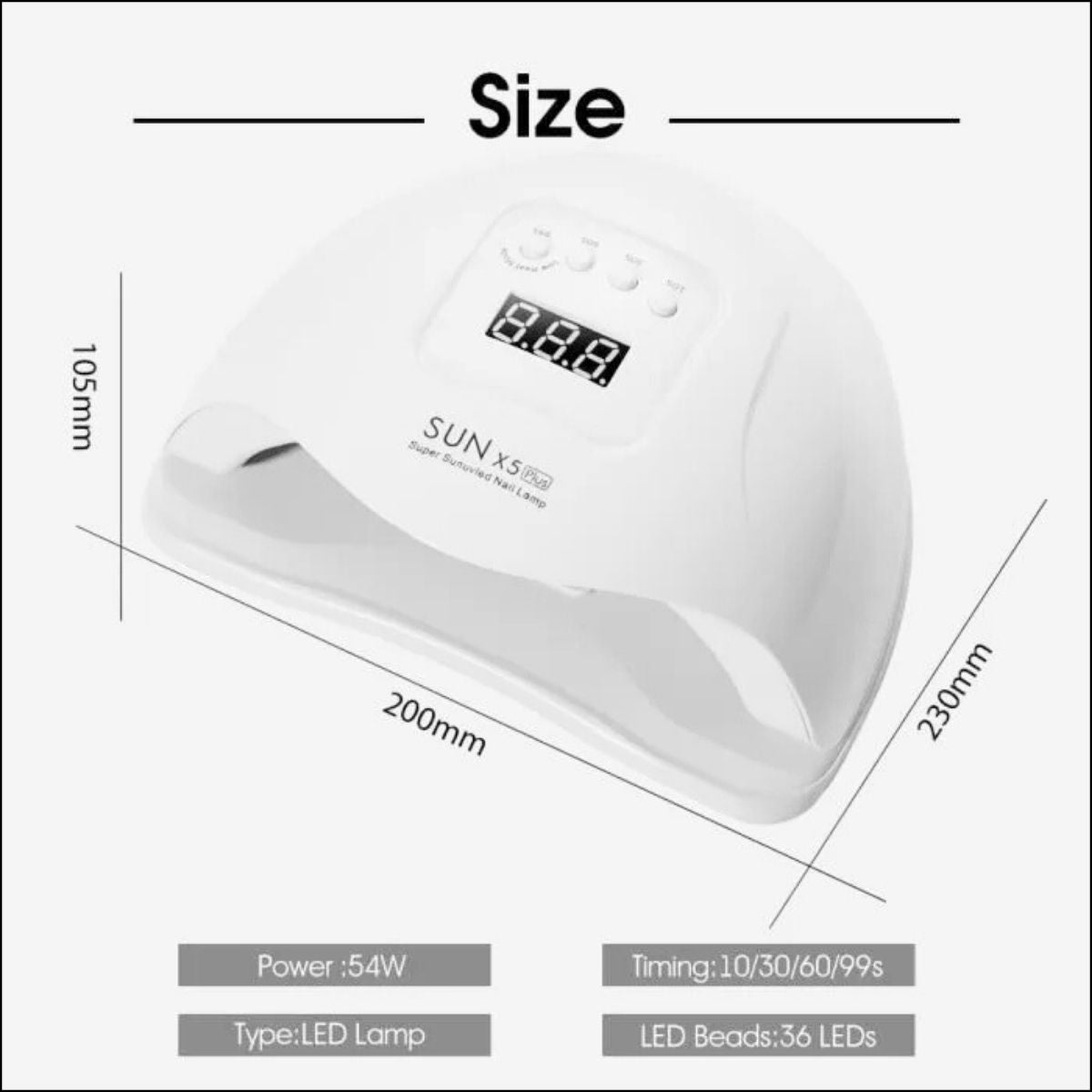 Lampe à ongles UV LED Avec capteur automatique