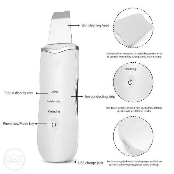 Épurateur ultrasonique de peau du visage, nettoyeur ionique