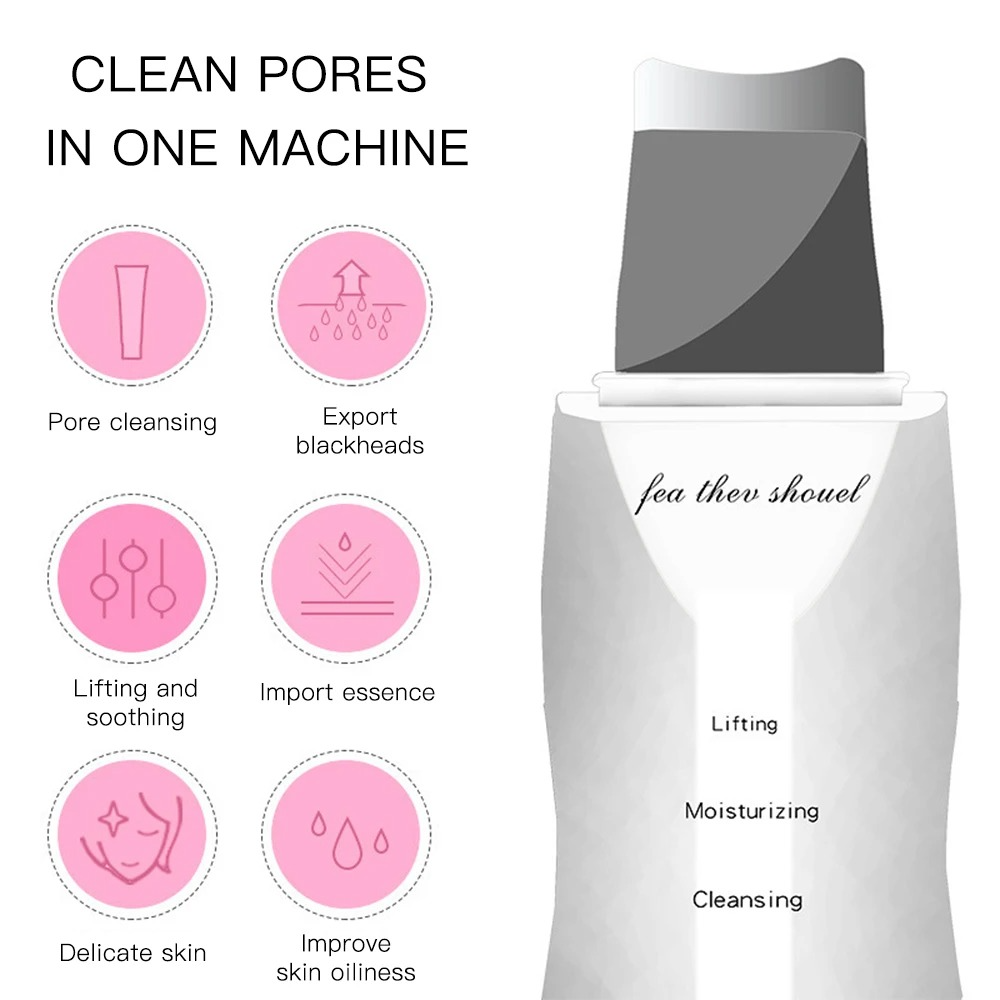 Épurateur ultrasonique de peau du visage, nettoyeur ionique