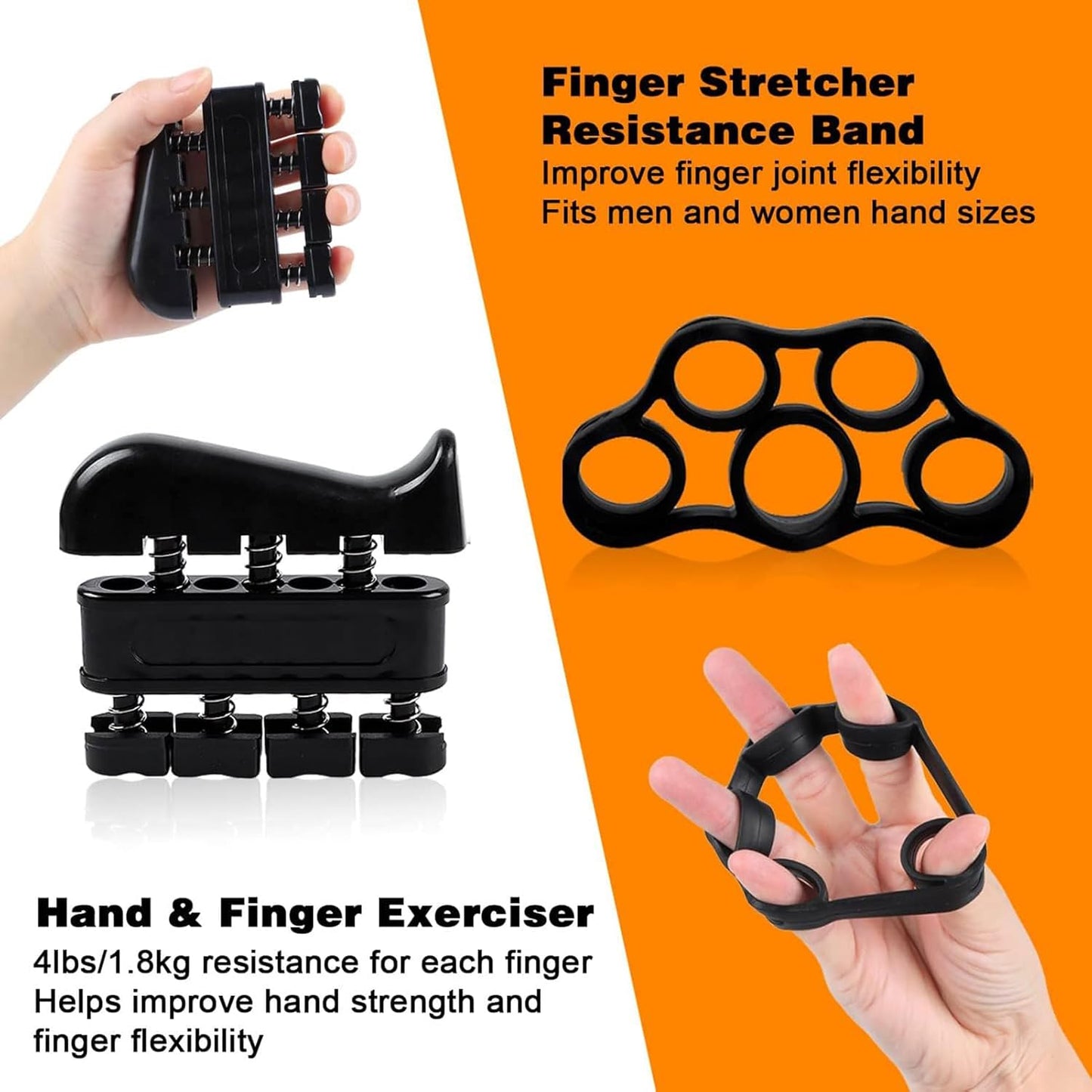 Kit 6 pièces Entraîneur de force de préhension réglable de10 à 60Kg