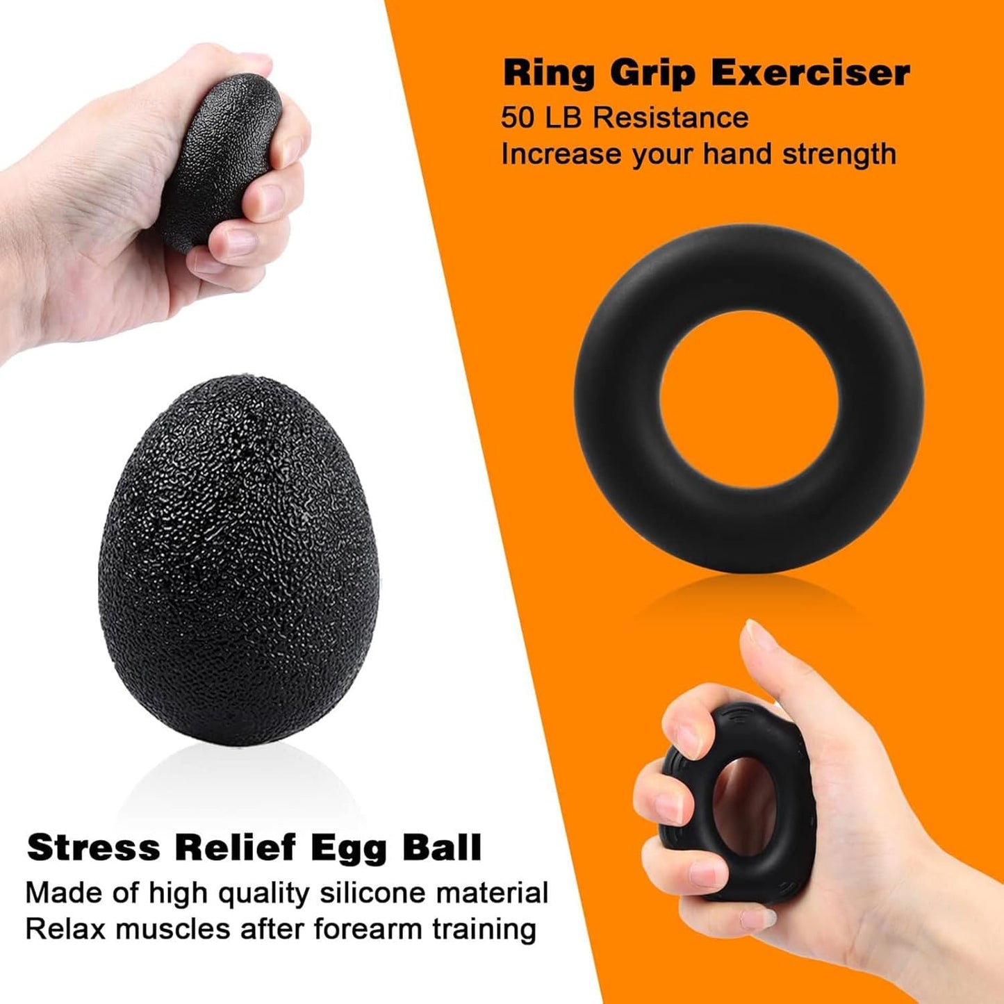 Kit 6 pièces Entraîneur de force de préhension réglable de10 à 60Kg