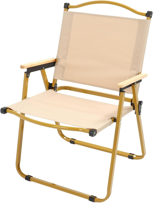 Chaisse pliable en acier et bois grand modele