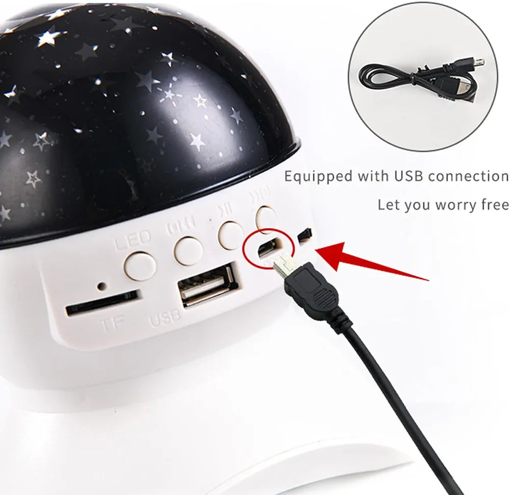 Baffle Haut Parleur Bluetooth Starry Avec Projecteur Ciel