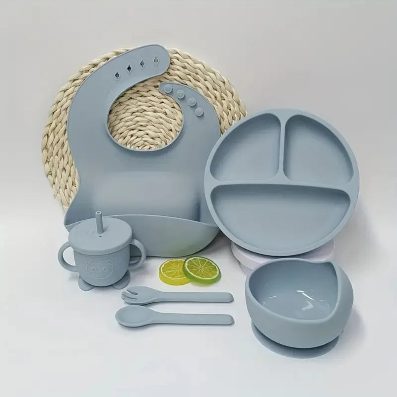 Kit Repas Bébé 6 Pièces Silicone Sans BPA