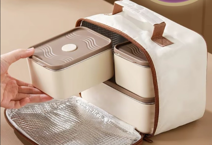 3 Boîtes à lunch avec sac isotherme