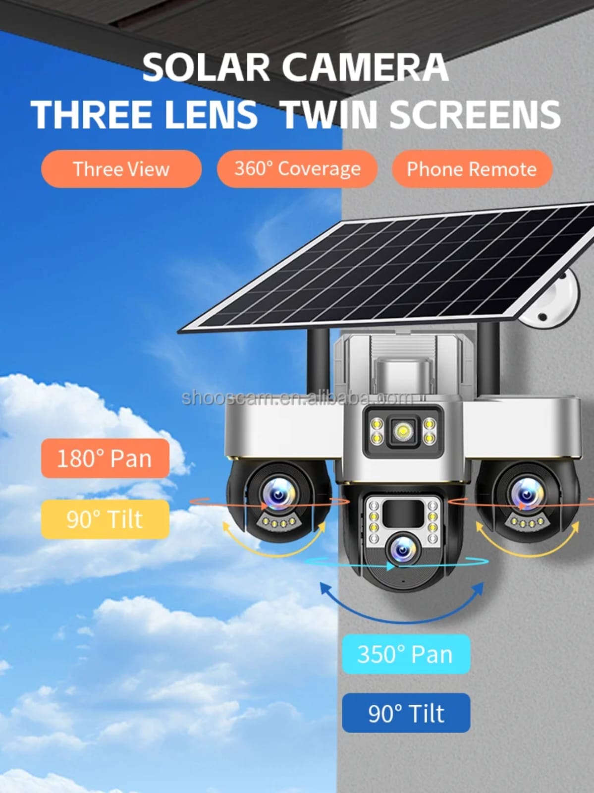 CAMERA TRIPLE LENS MOBEIL 5G-Solaire  9MP