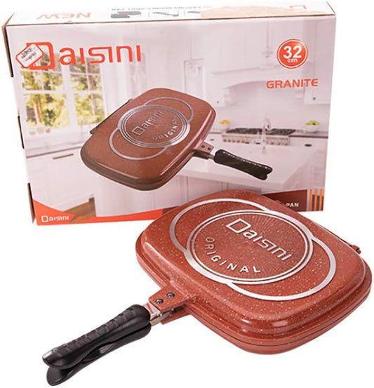 Poêle à griller double face en granit Daisini