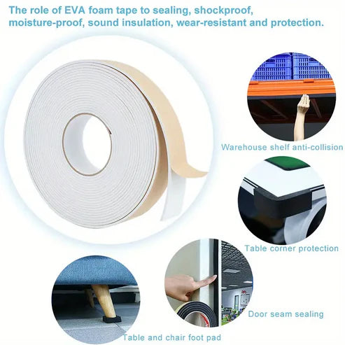 Joint - bourrelet portes et fenêtres Blanc 10m Adhésif