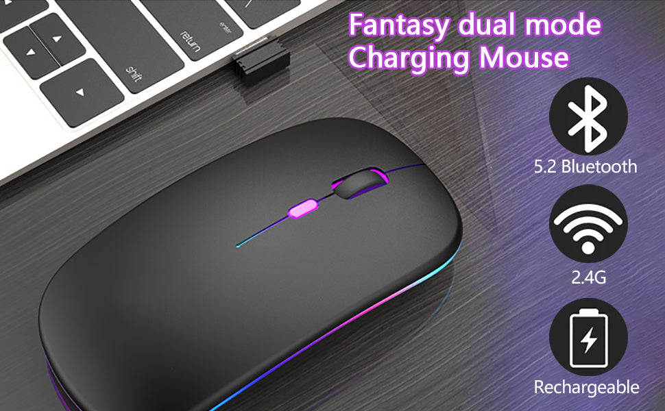 Souris sans fil avec Bluetooth rechargeable