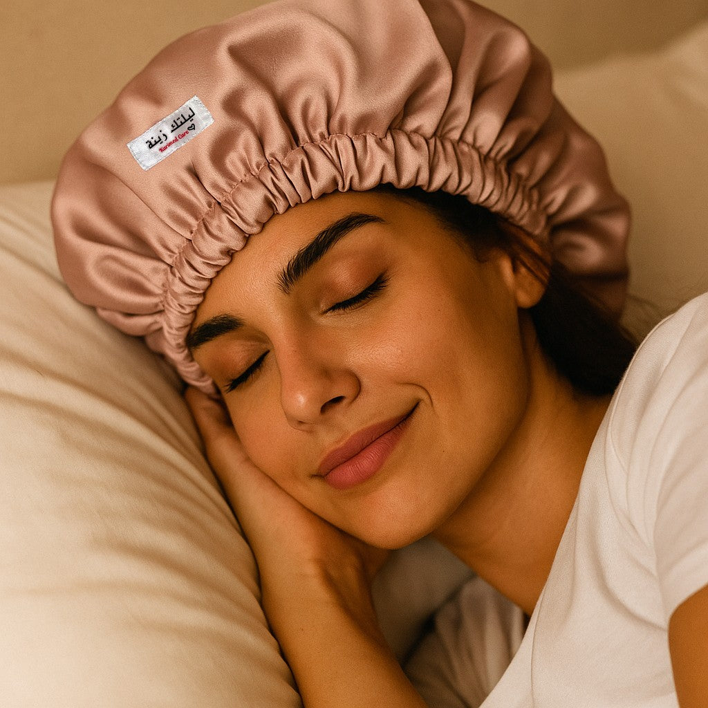 Bonnet en satin pour cheveux